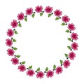 Floral circle frame-02